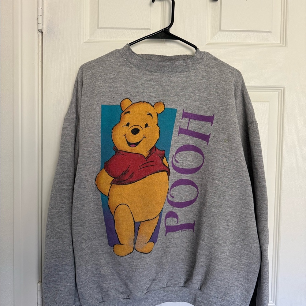 Disney Gray Winnie the Pooh Crewneck Sweater